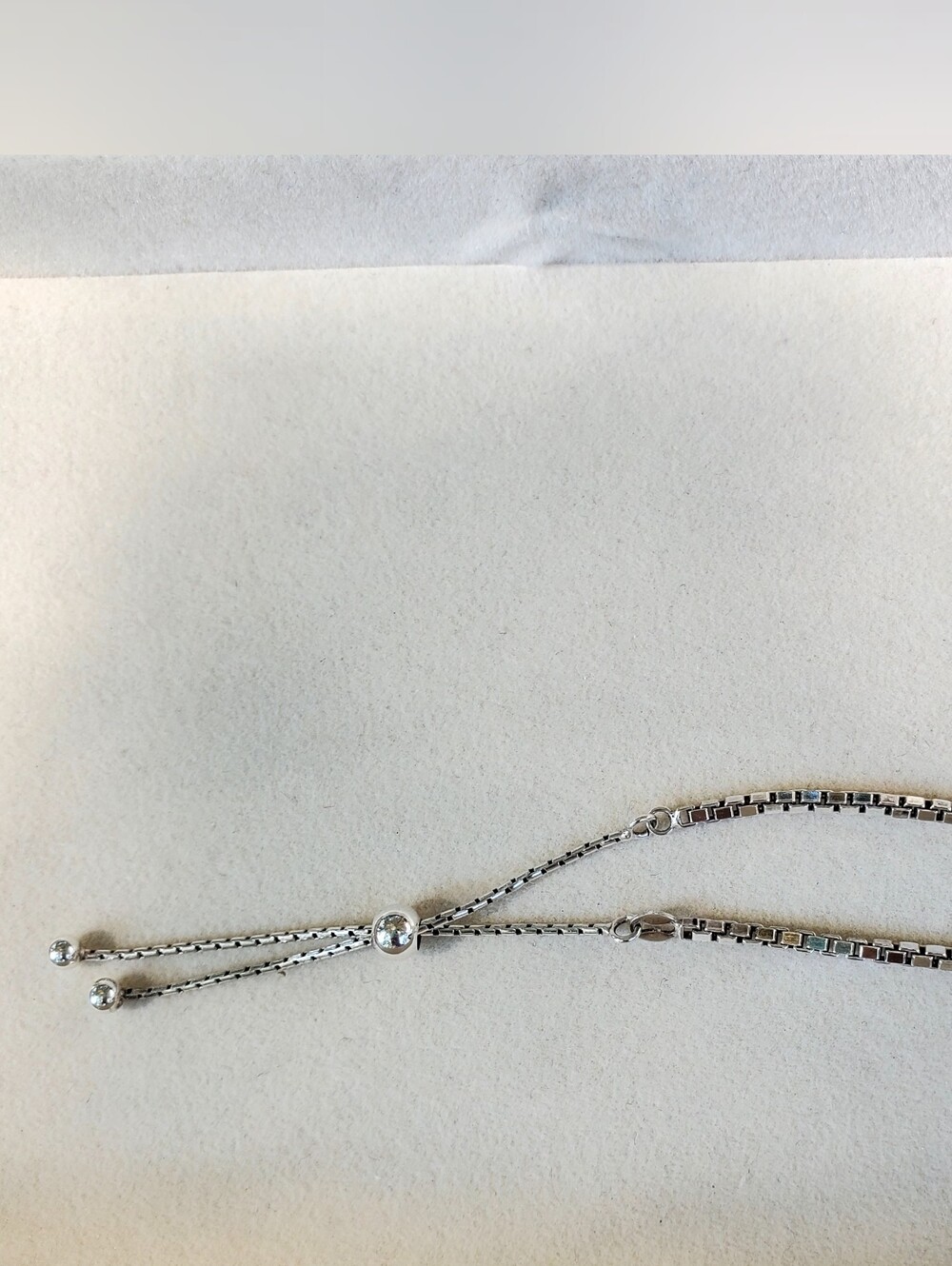 Italian Sterling Silver Adjustable Box Chain Bracelet - Picture 6 of 7
